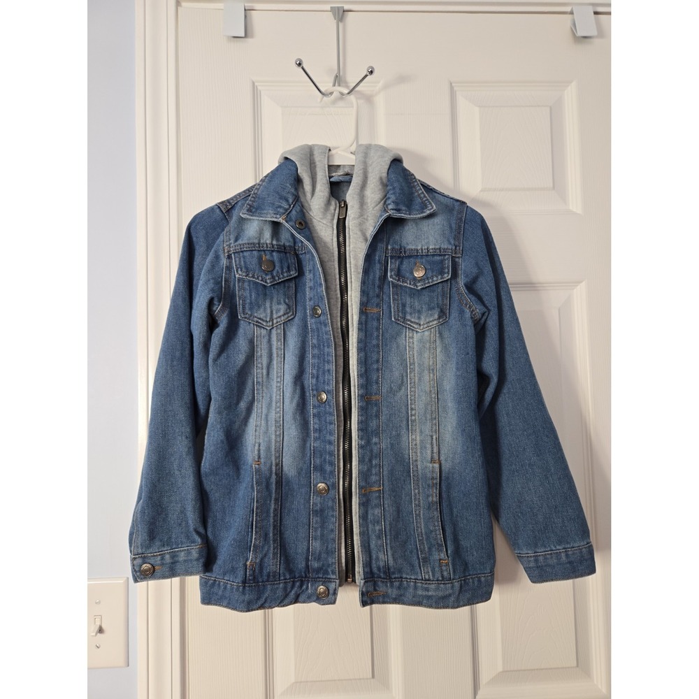 Mccam Kids Denim Jacket Zipup & Snap Size 150CM Hooded.
